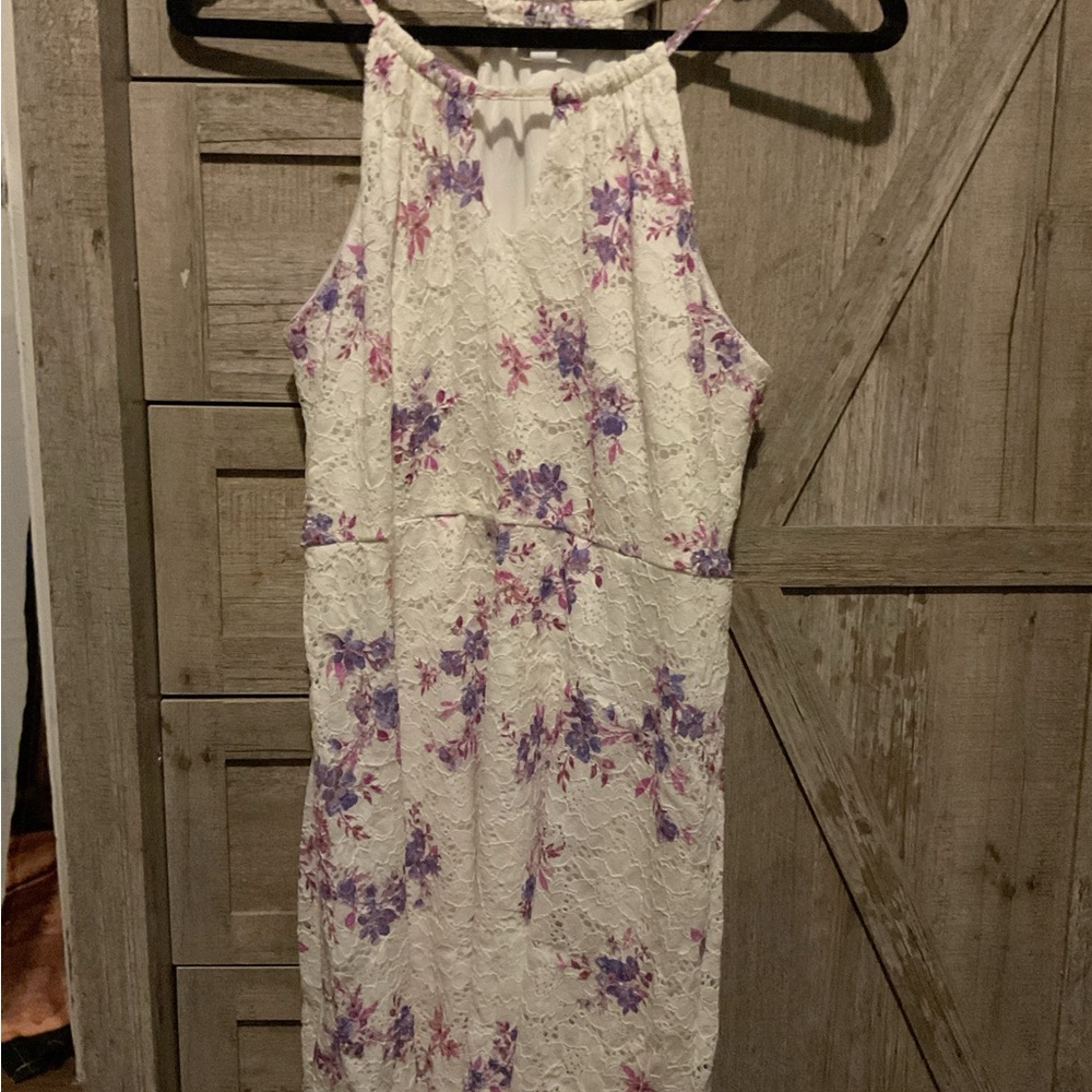 Candie's Cream and Purple Floral Dress